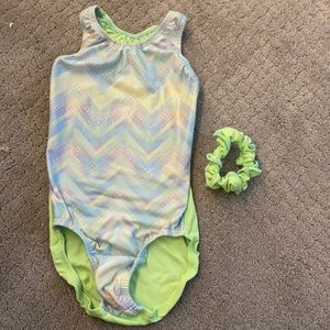 Light green gym gear gymnastics leotard